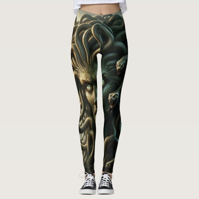 Medusa Stare of Death Head of Snakes Leggings (Framsida)