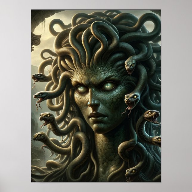 Medusa Stare of Death Head of Snakes Poster (Framsidan)