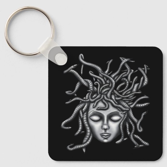 Medusa Statue, Grekisk skulptur, mytologi Nyckelring (Framsida)