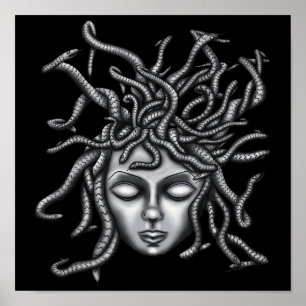 Medusa Statue, Grekisk skulptur, mytologi Poster