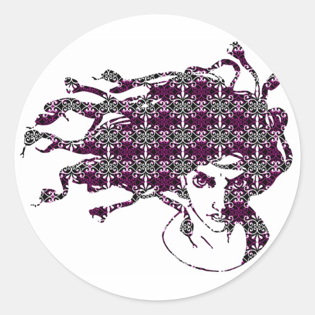 MEDUSA Sticker Runt Klistermärke (Framsida)