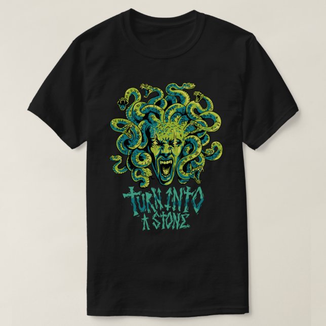 Medusa sväng in i Stone T Shirt (Design framsida)