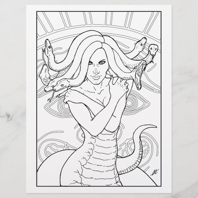 Medusa the Gorgon - Coloring Page (Framsida)