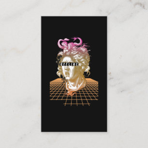 Medusa Vaporwave Aesthetic Ancient Greece Statue Visitkort
