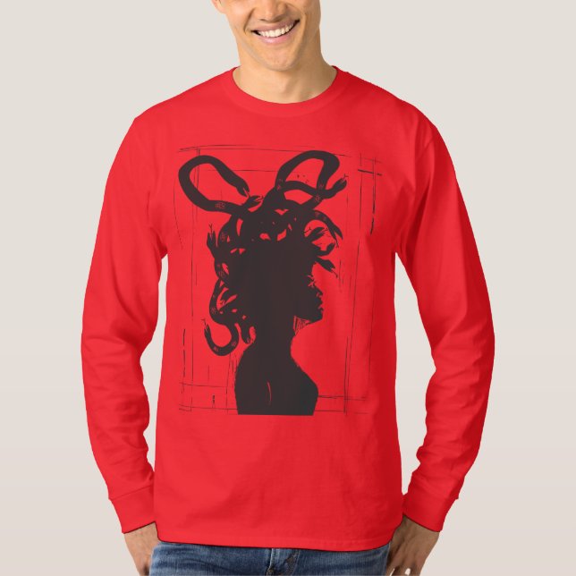 Medusas bläck: Handritad mytisk design T Shirt (Framsida)