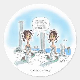 Medusas skönhetshemligheter runt klistermärke