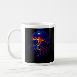 Méduse Fluorescente Fond Marin Kaffemugg