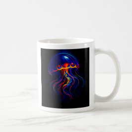 Méduse Fluorescente Fond Marin Kaffemugg