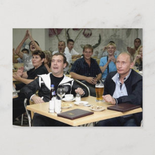 MEdvedev och Putin Party Vykort