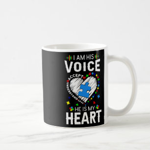 Medvetande om autism mamma jag är hans röst han är kaffemugg