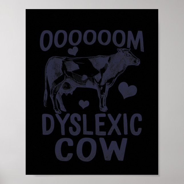 Medvetande Oooom Dyslektisk Ko Läsning Lärande Går Poster (Framsidan)
