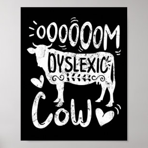 Medvetande Oooom Dyslektisk Ko Läsning Lärande Går Poster