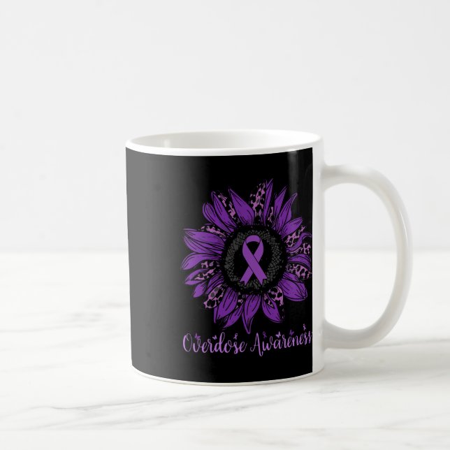 Medvetandeband för överdos Leopardy Sunflower  Kaffemugg (Höger)