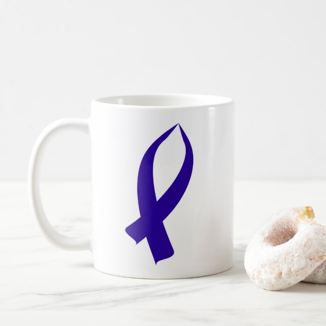 Medvetandeband (Mörkblått) Kaffemugg (Med munk)