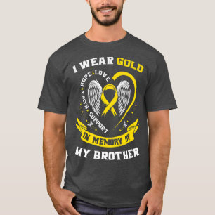 Medvetandebroder för barncancer i guld t shirt