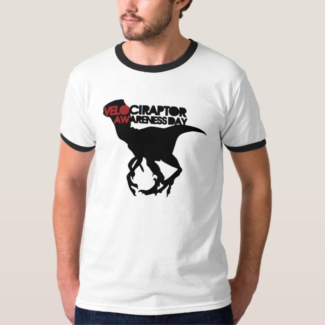 Medvetandedagen för Velociraptor T-shirt (Framsida)