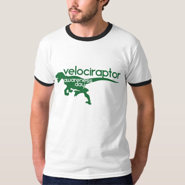 Medvetandedagen för Velociraptor T-shirt (Framsida)
