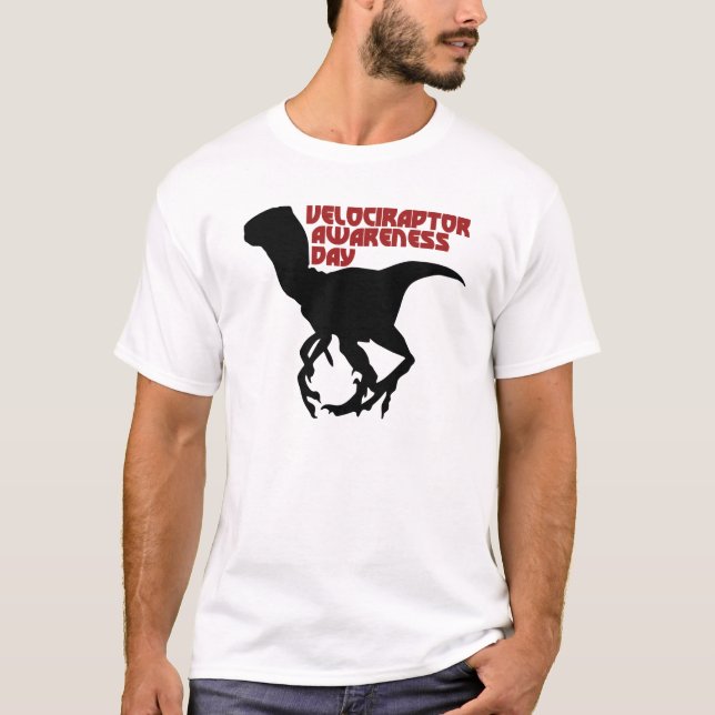 Medvetandedagen för Velociraptor T-shirt (Framsida)
