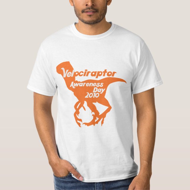 Medvetandedagen för Velociraptor Tee Shirt (Framsida)