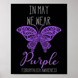 Medvetandeförklaring i maj Bära Lila Butterfly Poster
