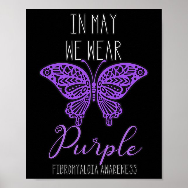 Medvetandeförklaring i maj Bära Lila Butterfly Poster (Framsidan)