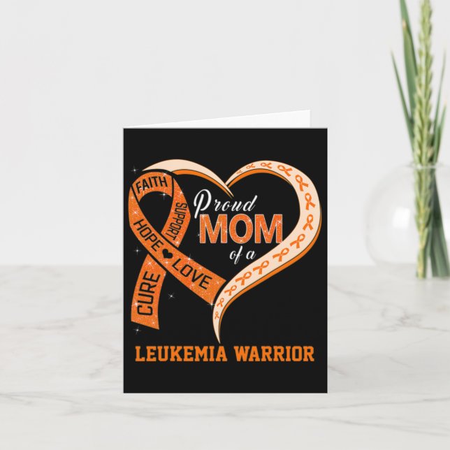 Medvetandeförklaring Mamma i en Leukemi Warrior 1 Kort (Framsida)