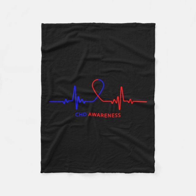 Medvetandegörandeskap - Kongenital hjärtsjukdom Ch Fleecefilt (Framsidan)
