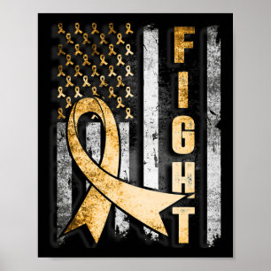 Medvetandegörare för cancer hos barn, US Flagga Poster