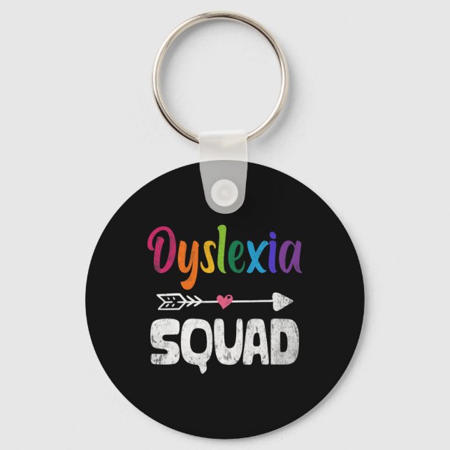Medvetandemånad Dyslexia-lärarterapapist Nyckelring (Framsida)