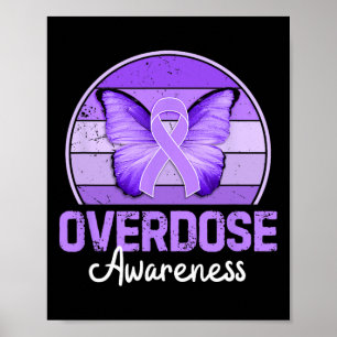 Medvetandemånad för överdos Violett bandet fjäril Poster