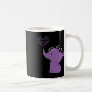 Medvetandemånad jag avslutar lila band elefant kaffemugg