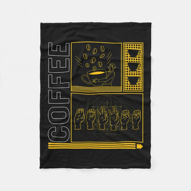 Medvetandemånad Kaffe Asl Älskare Trendig Kärlek D Fleecefilt (Framsidan)