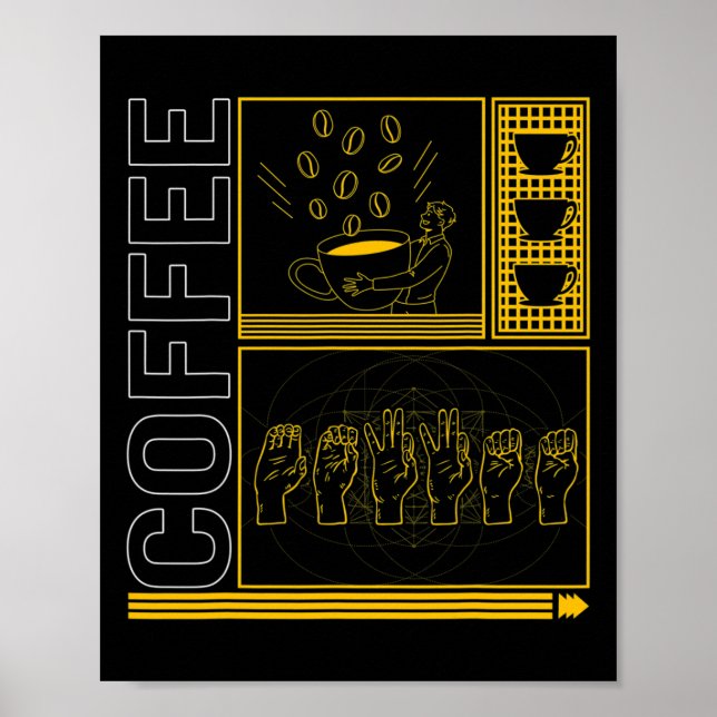 Medvetandemånad Kaffe Asl Älskare Trendig Kärlek D Poster (Framsidan)
