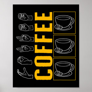Medvetandemånad Kaffe Asl Älskare Trendig Kärlek D Poster