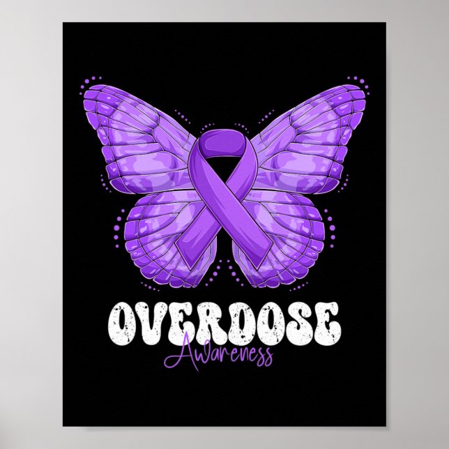 Medvetandemånad Lila Ribbon Butterfly Poster (Framsidan)