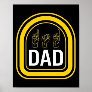 Medvetandemånad Pappa Asl Fars dag Gift Trendig D Poster