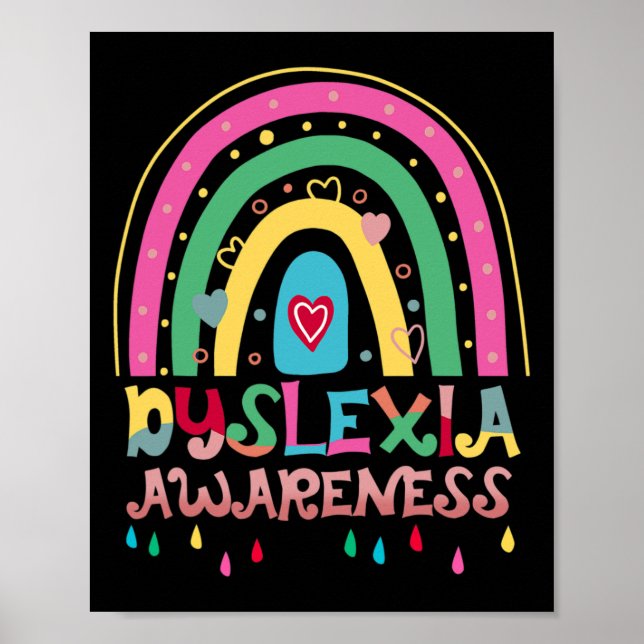 Medvetandemånad Rainbow Boho Söt Grafisk  Poster (Framsidan)