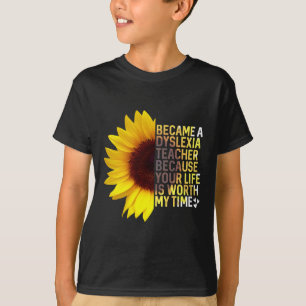 Medvetandemånad Solros Jobb Dyslexi Lärare T Shirt