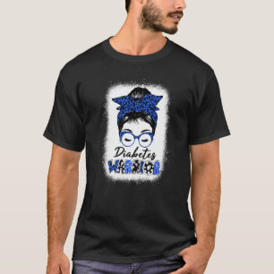 Medvetandemånad Typ T1D T2D Messy Bun Wa T Shirt