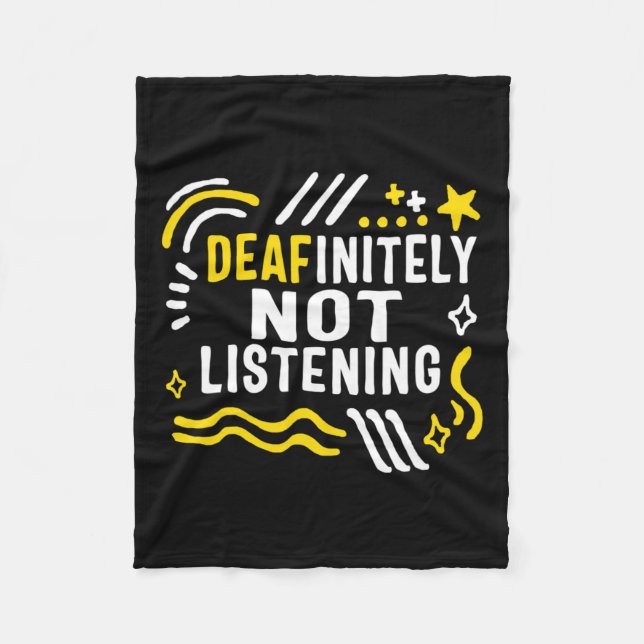 Medvetandemånad, utan att lyssna på Asl Lang Fleecefilt (Framsidan)