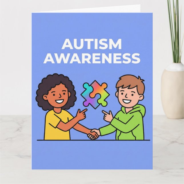 ^Medvetandemånaden om autism - Lägg till ditt spec Kort (Framsida)