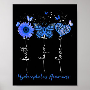 Medvetandeskap Faith Hope Kärlek Leopard Sunblommo Poster