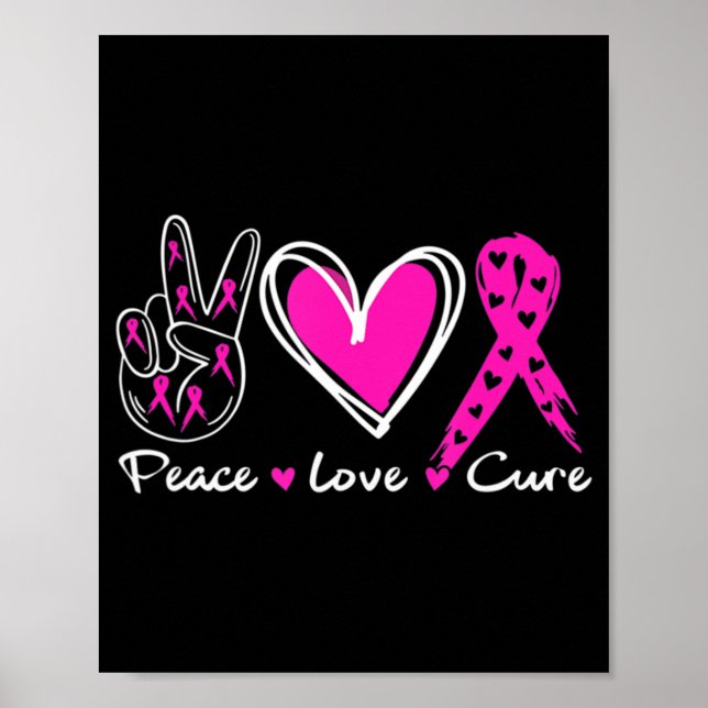 Medvetandeskapskostnad för bröstcancer Rosa Peace  Poster (Framsidan)