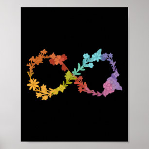 Medveten blommigt för oändlig oändlighet Symbol Au Poster