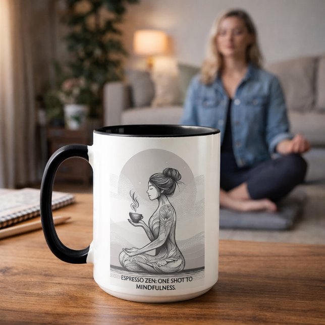 Medveten Espresso Zen Meditation Enstaka Skott Bud Mugg (Skapare uppladdad)