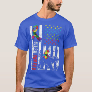 Medveten för amerikanska Flagga Autism Tass Tass B T Shirt