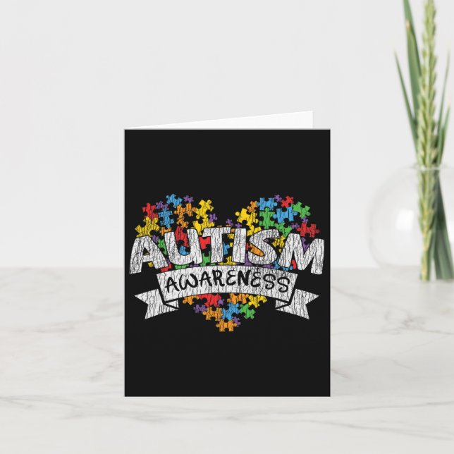 Medveten för  Autism Awerness Month Autistic Kids Kort (Framsida)