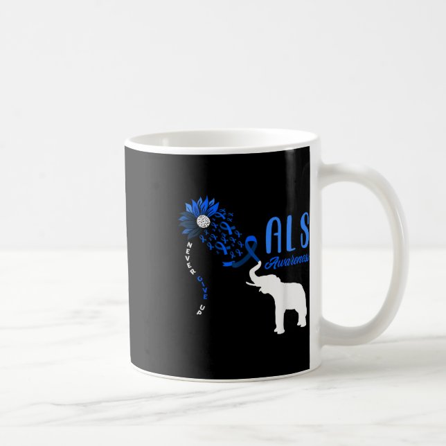 Medveten för Blue Ribbon Elephant Als Warrior Supp Kaffemugg (Höger)