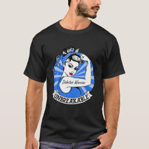 Medveten för kvinnor med diabetes Warrior Obrytbar T Shirt