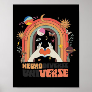 Medveten för universitetsrekreal retro Autism av n Poster